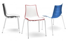 Zebra Bi Colour Chairs. White With Charcoal, Red, Blue, Orange, Green, Taupe